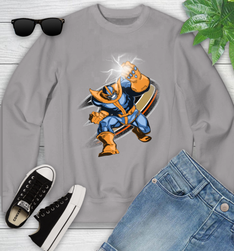 Anaheim Ducks NHL Hockey Thanos Avengers Infinity War Marvel Youth Sweatshirt 3