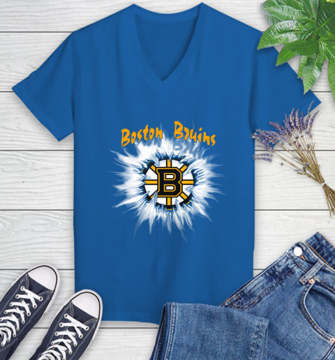 Boston Bruins NHL Hockey Adoring Fan Rip Sports Women's V-Neck T-Shirt 10