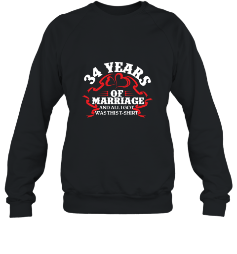 Cool T Shirt 34th Wedding Anniversary Gifts For HerHim Sweatshirt