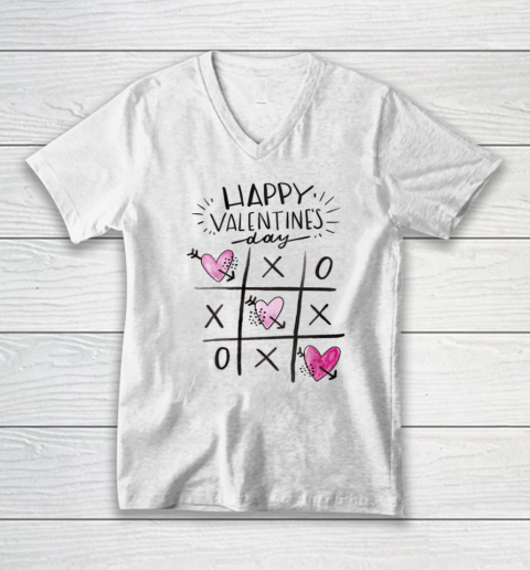 Love Happy Valentine Day Heart Lovers Couples Gifts Pajamas V-Neck T-Shirt 4