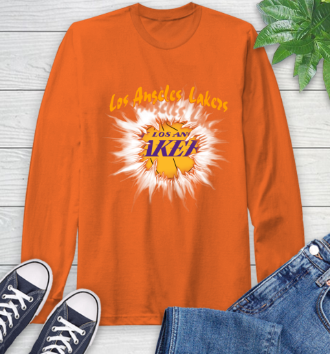 Los Angeles Lakers NBA Basketball Rip Sports Long Sleeve T-Shirt 4