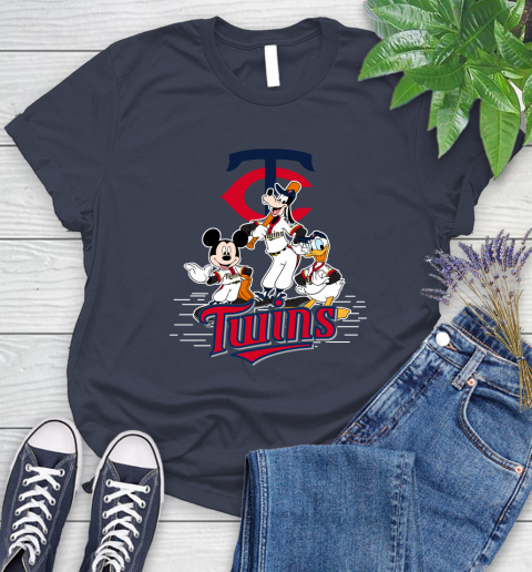 MLB Minnesota Twins Mickey Mouse Donald Duck Goofy Baseball T Shirt Women's T-Shirt 14