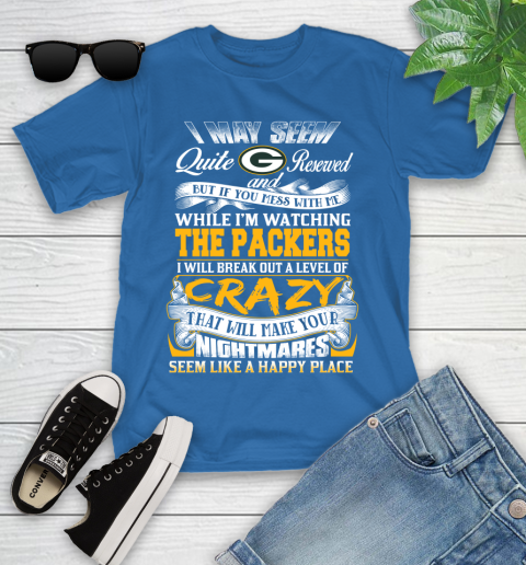 Green Bay Packers NFL Football Don't Mess With Me While I'm Watching My Team Youth T-Shirt 12