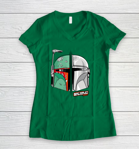 Star Wars Mando and Boba Fett May the 4th Be With You Women's V-Neck T-Shirt 3