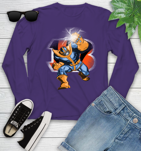 Cincinnati Bengals NFL Football Thanos Avengers Infinity War Marvel Youth Long Sleeve 4