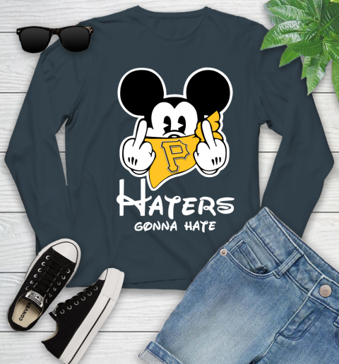 MLB Pittsburgh Pirates Haters Gonna Hate Mickey Mouse Disney Baseball T Shirt_000 Youth Long Sleeve 9