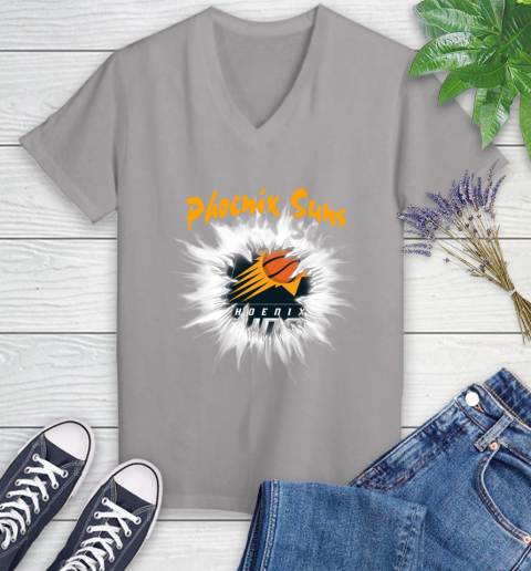 Phoenix Suns NBA Basketball Rip Sports Women's V-Neck T-Shirt 4