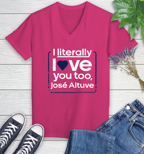 I literally love Jose Altuve Shirt Women's V-Neck T-Shirt 9