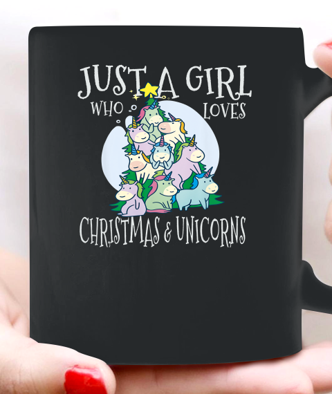 Just A Girl Who Loves Christmas Unicorns Ceramic Mug 11oz