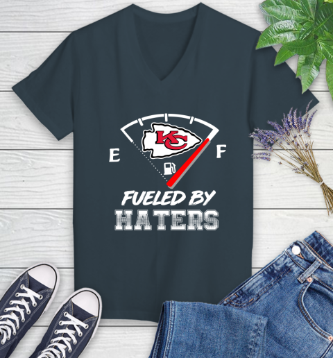 Kansas City Chiefs NFL Football Fueled By Haters Sports Women's V-Neck T-Shirt 8