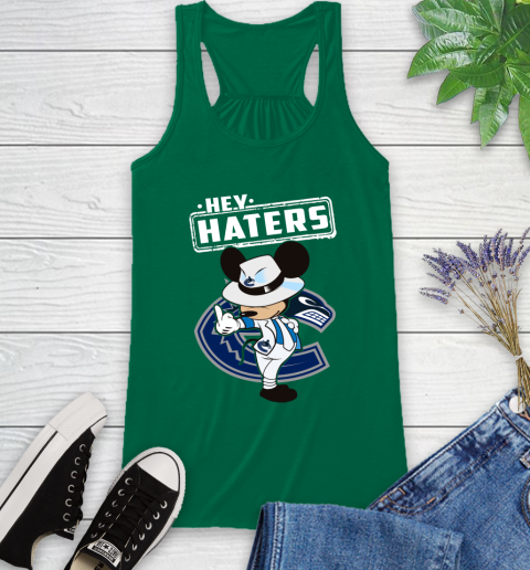 NHL Hey Haters Mickey Hockey Sports Vancouver Canucks Racerback Tank 6