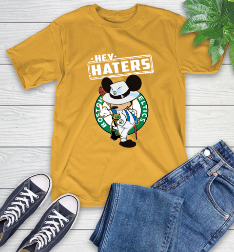 NBA Hey Haters Mickey Basketball Sports Boston Celtics T-Shirt 2