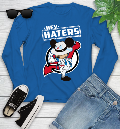 NHL Hey Haters Mickey Hockey Sports New Jersey Devils Youth Long Sleeve 10