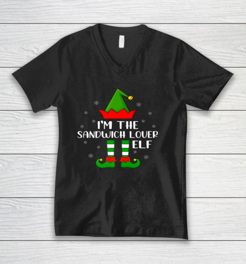 Matching Family Funny I'm The Sandwich Lover Elf Christmas V-Neck T-Shirt