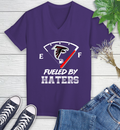 Atlanta Falcons NFL Football Fueled By Haters Sports Women's V-Neck T-Shirt 3