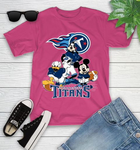 NFL Tennessee Titans Mickey Mouse Donald Duck Goofy Football Shirt Youth T-Shirt 11
