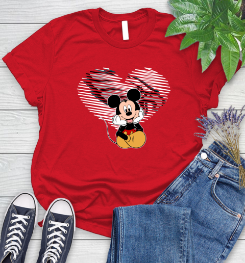 NFL Philadelphia Eagles The Heart Mickey Mouse Disney Football T Shirt_000 Women's T-Shirt 13