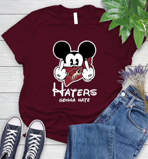 NHL Arizona Coyotes Haters Gonna Hate Mickey Mouse Disney Hockey T Shirt Women's T-Shirt 7