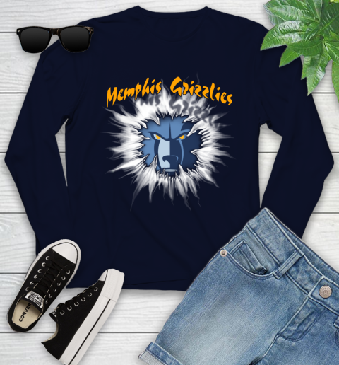 Memphis Grizzlies NBA Basketball Rip Sports Youth Long Sleeve 2