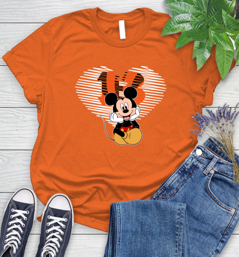 NFL Cincinnati Bengals The Heart Mickey Mouse Disney Football T Shirt_000 Women's T-Shirt 3