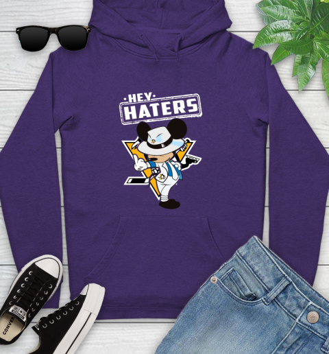 NHL Hey Haters Mickey Hockey Sports Pittsburgh Penguins Youth Hoodie 5