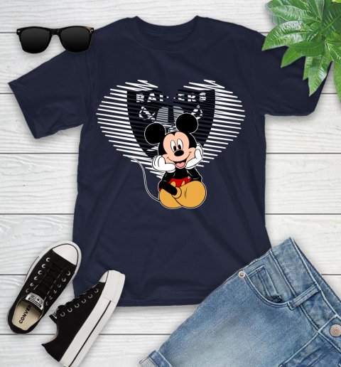 NFL Oakland Raiders The Heart Mickey Mouse Disney Football T Shirt_000 Youth T-Shirt 2