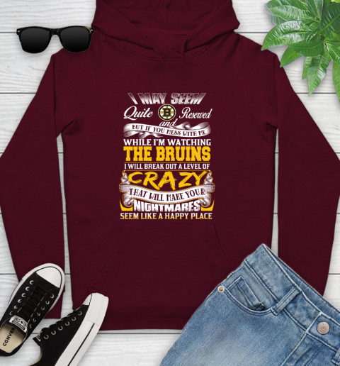 Boston Bruins NHL Hockey Don't Mess With Me While I'm Watching My Team Youth Hoodie 7