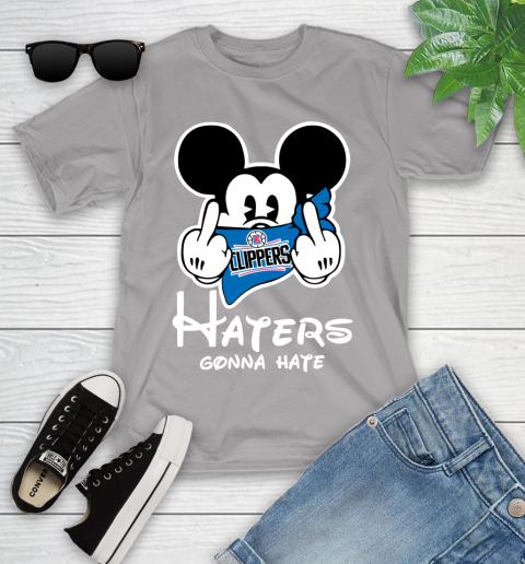 NBA LA Clippers Haters Gonna Hate Mickey Mouse Disney Basketball T Shirt Youth T-Shirt 4