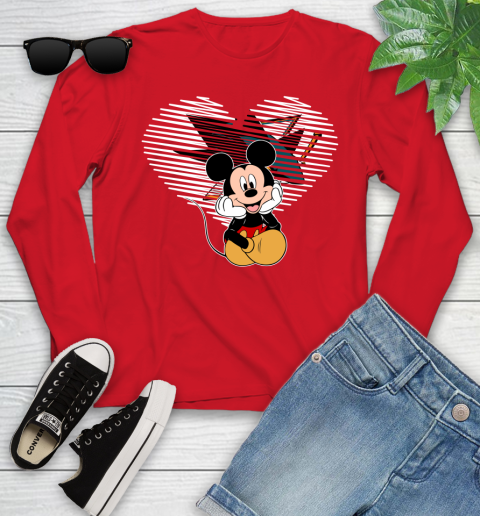NHL San Jose Sharks The Heart Mickey Mouse Disney Hockey Youth Long Sleeve 11