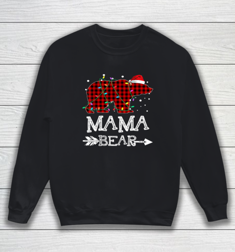 Mama Bear Christmas Pajama Red Plaid Leopard Sweatshirt