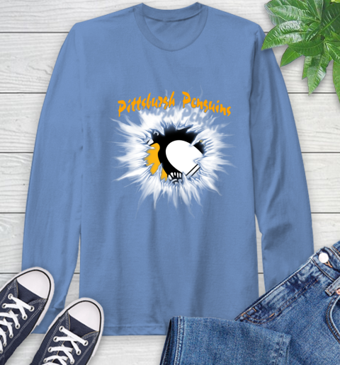 Pittsburgh Penguins NHL Hockey Adoring Fan Rip Sports Long Sleeve T-Shirt 12