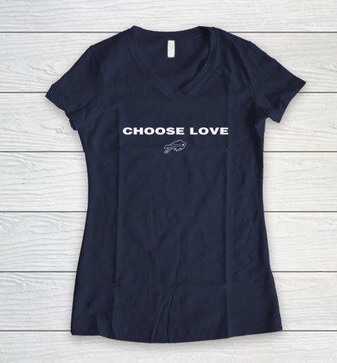 Choose Love Buffalo Bills Women's V-Neck T-Shirt 7