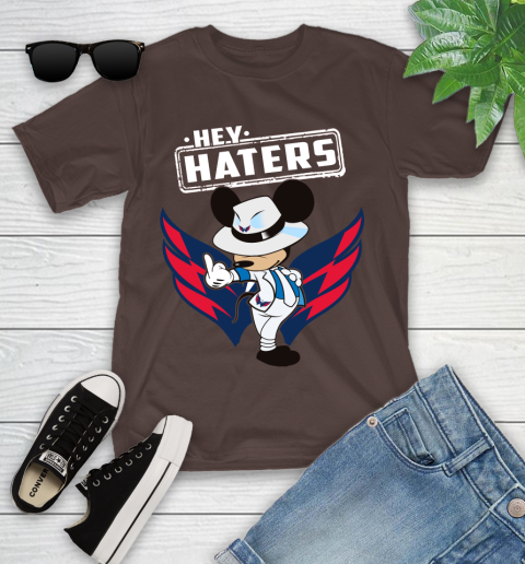 NHL Hey Haters Mickey Hockey Sports Washington Capitals Youth T-Shirt 7
