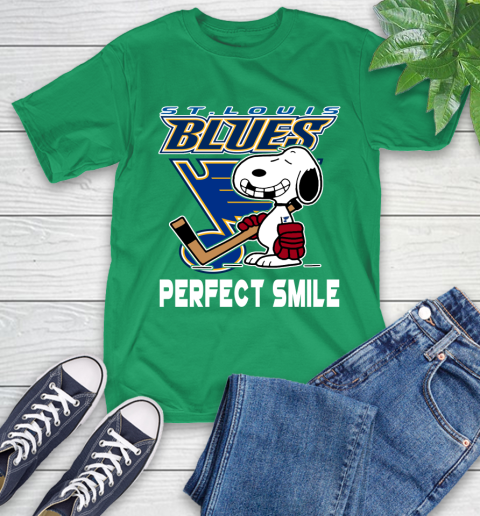 NHL St.Louis Blues Snoopy Perfect Smile The Peanuts Movie Hockey T Shirt T-Shirt 7