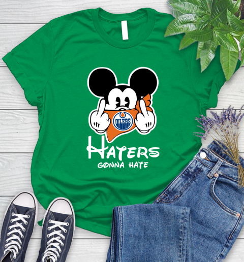 NHL Edmonton Oilers Haters Gonna Hate Mickey Mouse Disney Hockey T Shirt Women's T-Shirt 9
