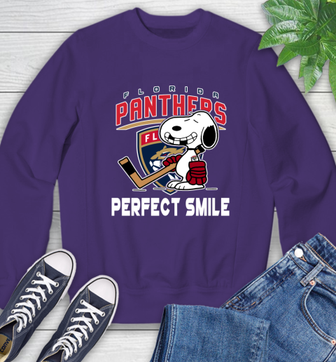 NHL Florida Panthers Snoopy Perfect Smile The Peanuts Movie Hockey T Shirt Sweatshirt 4