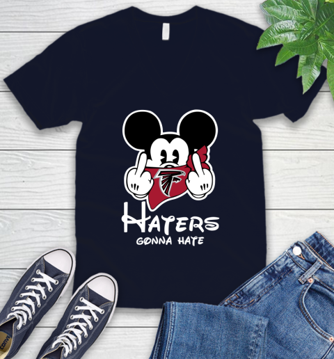 NFL Atlanta Falcons Haters Gonna Hate Mickey Mouse Disney Football T Shirt V-Neck T-Shirt 2