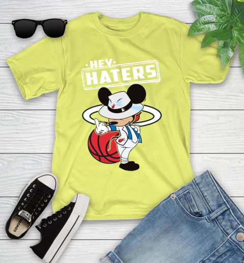 NBA Hey Haters Mickey Basketball Sports Miami Heat Youth T-Shirt 10