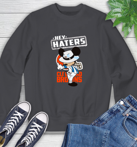 NFL Hey Haters Mickey Football Sports Cleveland Browns Sweatshirt 6