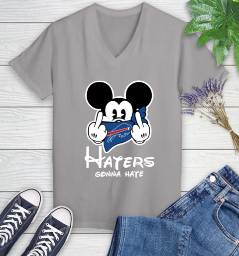 NFL Buffalo Bills Haters Gonna Hate Mickey Mouse Disney Football T Shirt Women's V-Neck T-Shirt 4