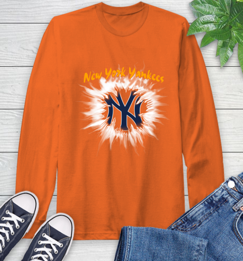 New York Yankees MLB Baseball Adoring Fan Rip Sports Long Sleeve T-Shirt 4