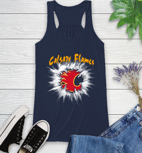 Calgary Flames NHL Hockey Adoring Fan Rip Sports Racerback Tank 9