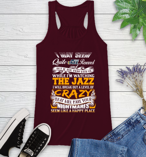 Utah Jazz NBA Basketball Don't Mess With Me While I'm Watching My Team Racerback Tank 2
