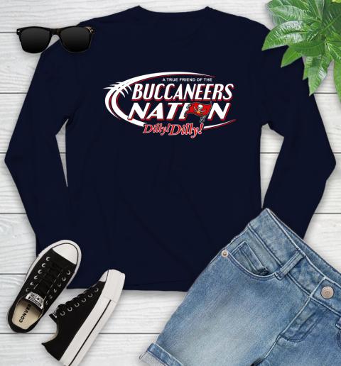 NFL A True Friend Of The Tampa Bay Buccaneers Dilly Dilly Football Sports Youth Long Sleeve 2