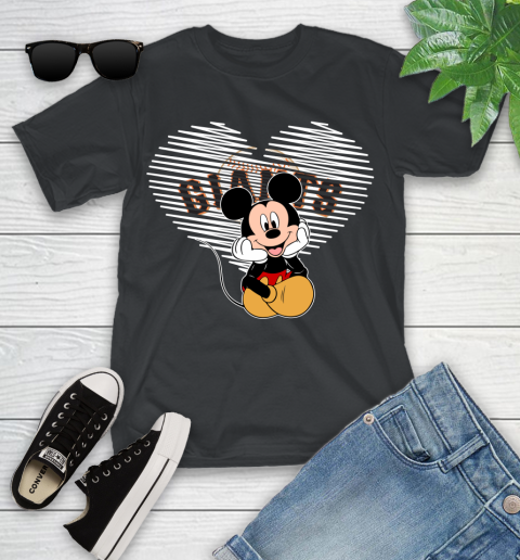 MLB San Francisco Giants The Heart Mickey Mouse Disney Baseball T Shirt_000 Youth T-Shirt