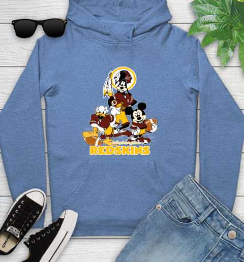 NFL Washington Redskins Mickey Mouse Donald Duck Goofy Football Shirt Youth Hoodie 13