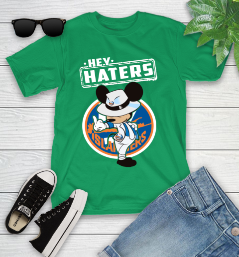 NHL Hey Haters Mickey Hockey Sports New York Islanders Youth T-Shirt 8