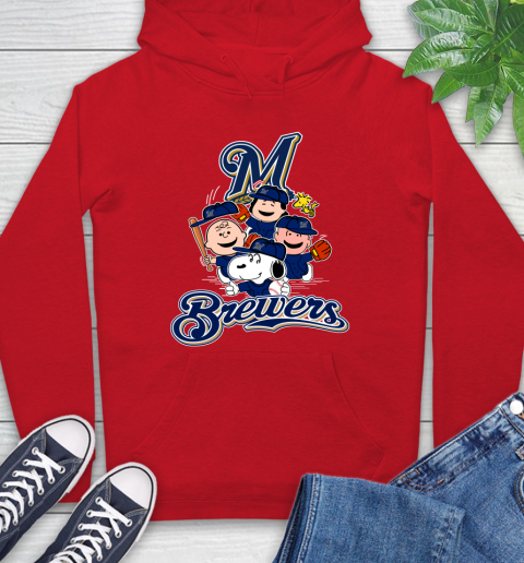 MLB Milwaukee Brewers Snoopy Charlie Brown Woodstock The Peanuts Movie Baseball T Shirt_000 Hoodie 10