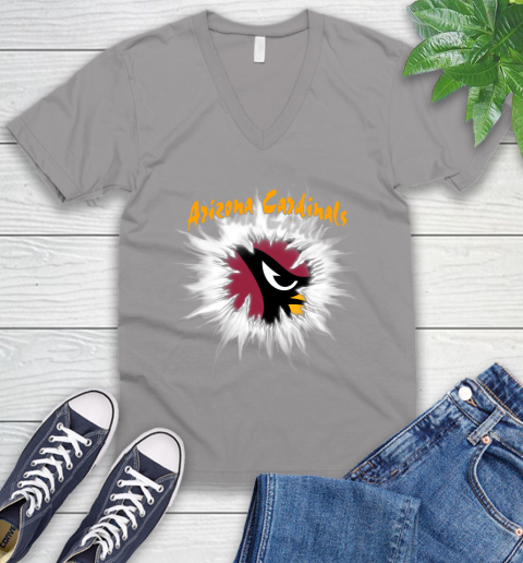 Arizona Cardinals NFL Football Adoring Fan Rip Sports V-Neck T-Shirt 3