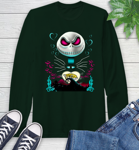 NFL Jacksonville Jaguars Jack Skellington Sally The Nightmare Before Christmas Football Long Sleeve T-Shirt 7